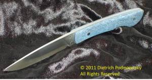 1075 with hamon, blue giraffe bone handle