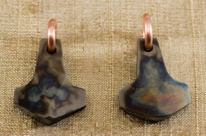 pair of Thors hammer pendants